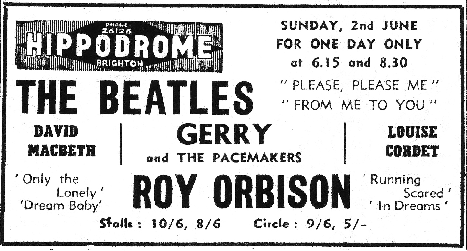 Hippodrome Roy Orbison ad